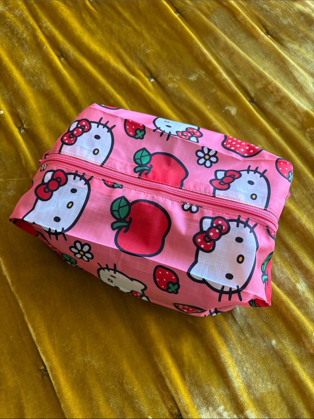 Baggu Hello Kitty Apple Print Medium Size 3D Zip Pouch